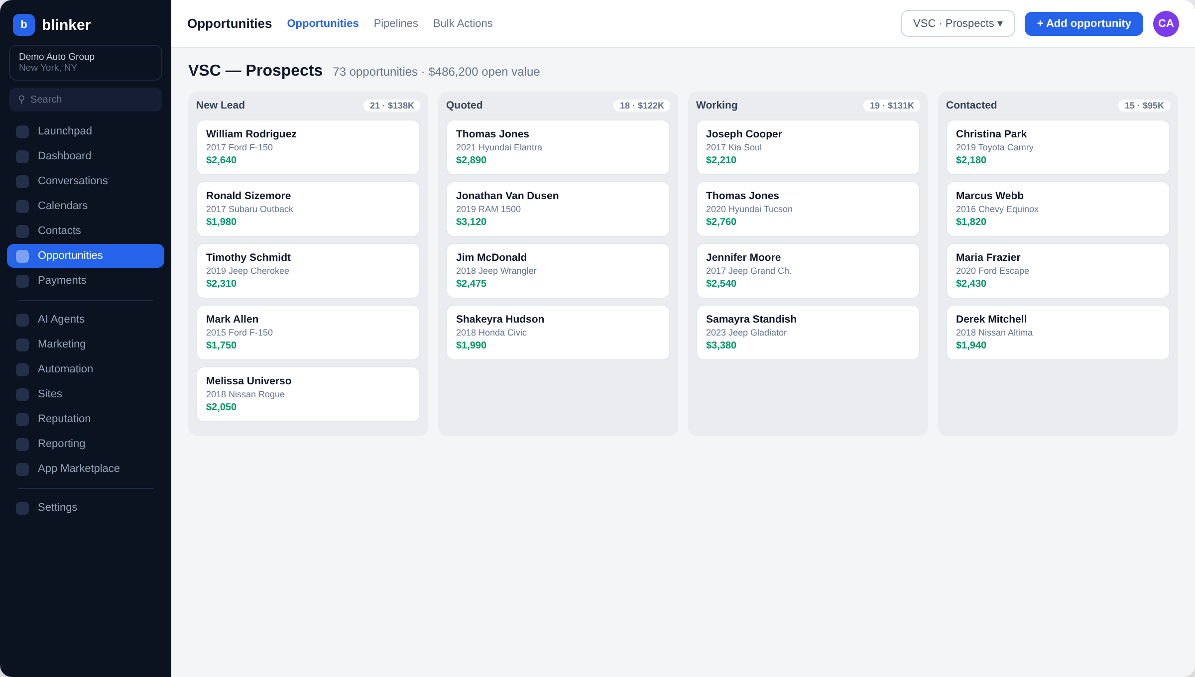 Integrated CRM Pipeline